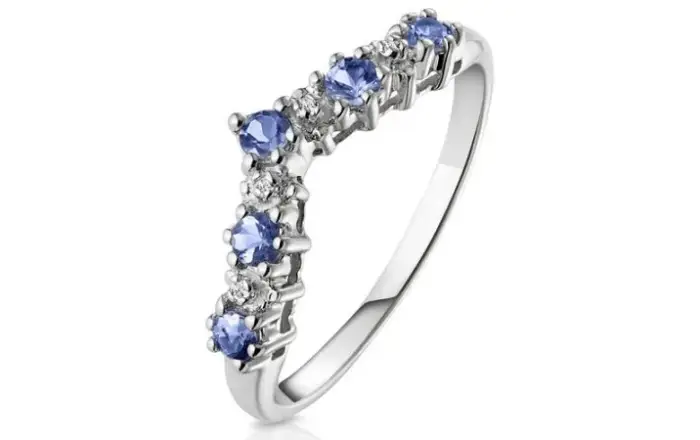 Bague Coeur Avec Chaîne Et Zircon - Porte-Bijoux Réglable - Argenté - Taille Unique