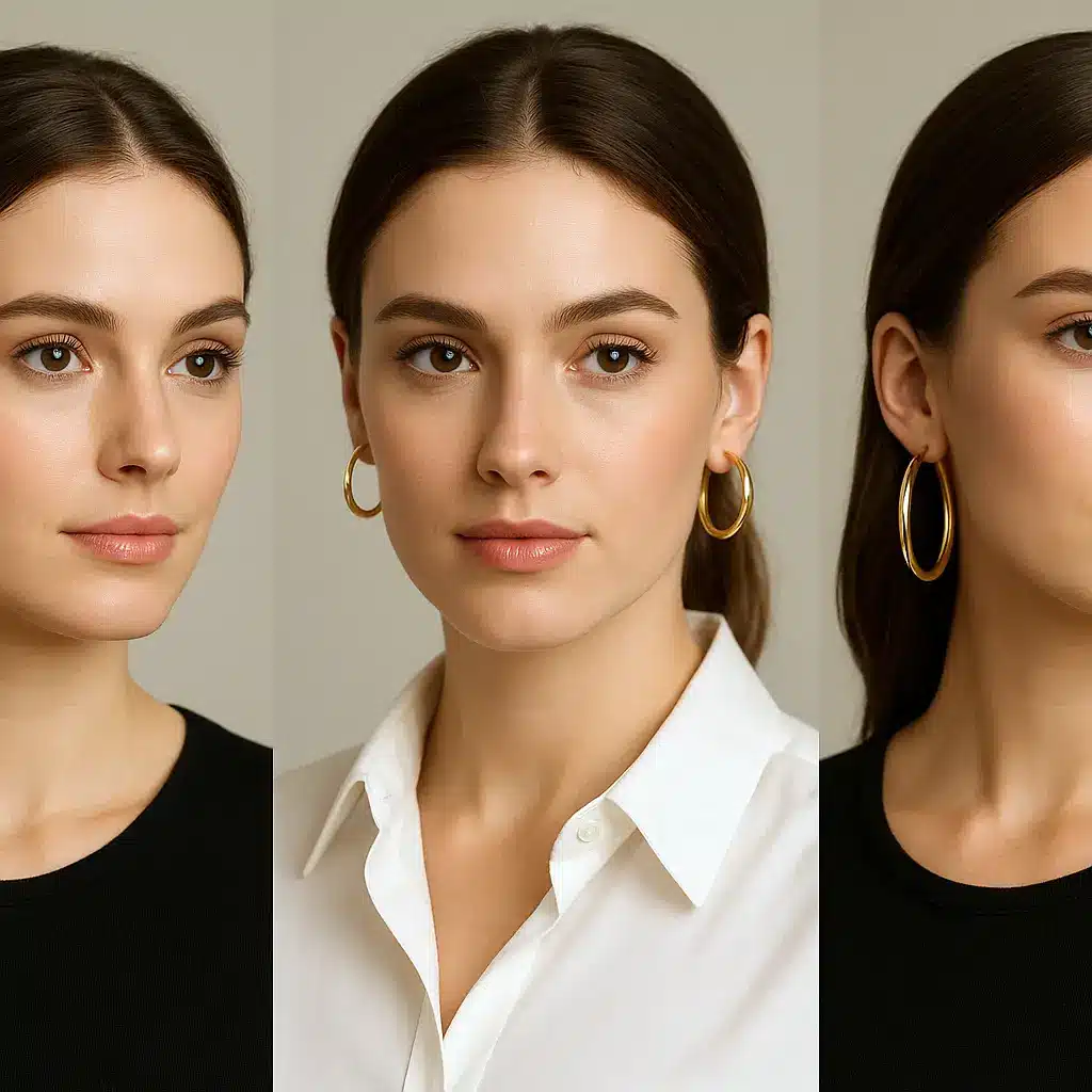 boucles d'oreilles créoles idéales avec un Visage ovale