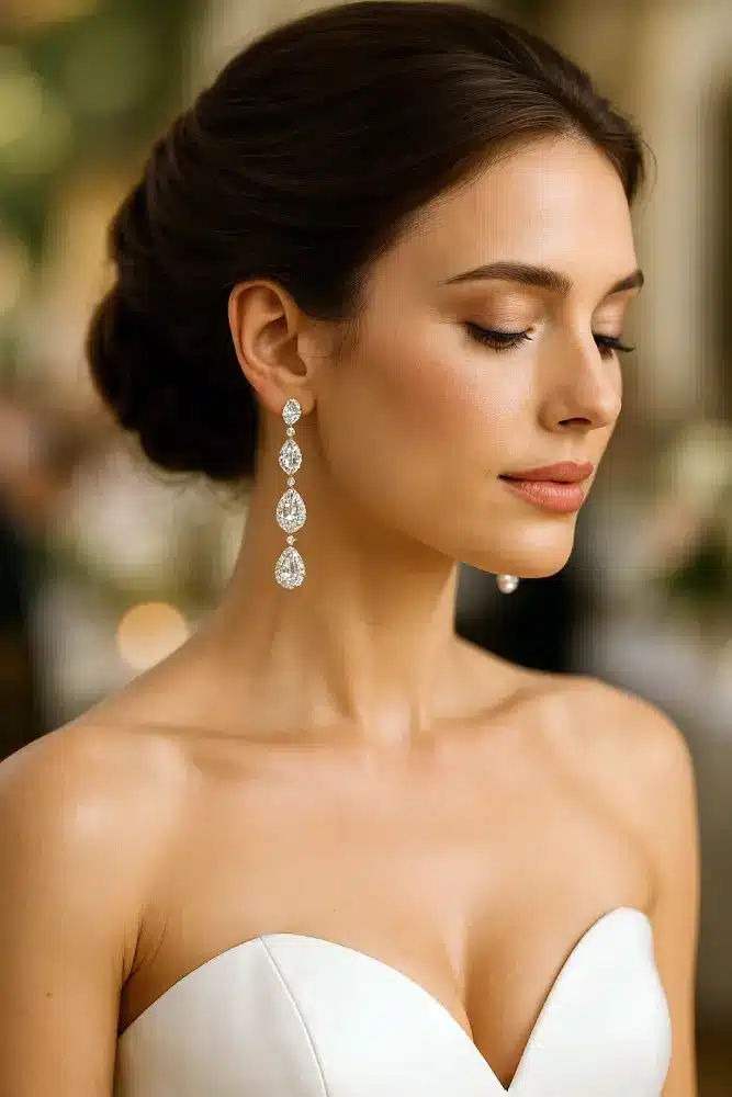 boucles d'oreilles pour robe d'invitée de mariage boucles pendantes