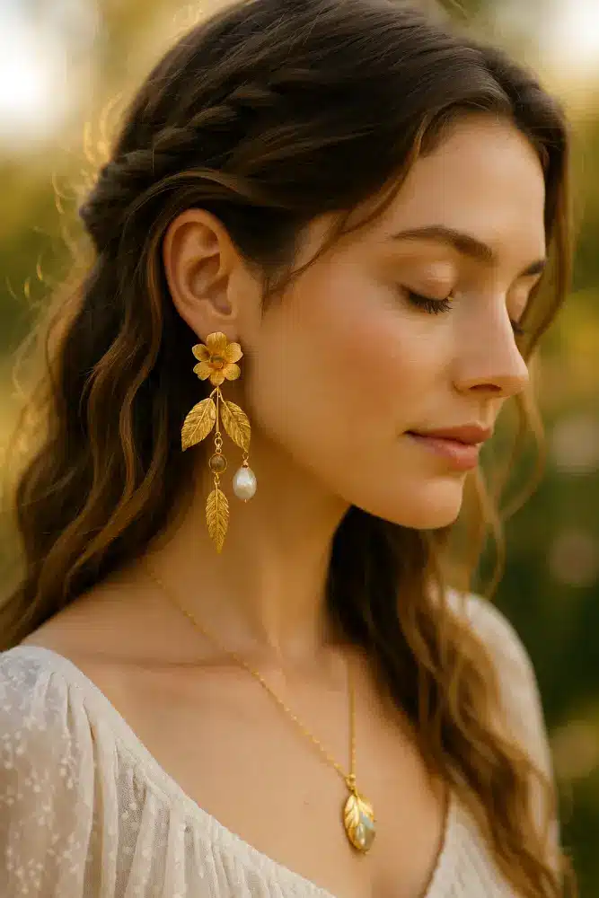 boucles d'oreilles tendance avec Motifs inspirés de la nature