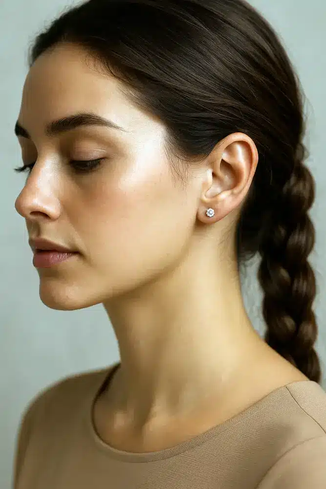 boucles d'oreilles tendance Puces minimalistes serties