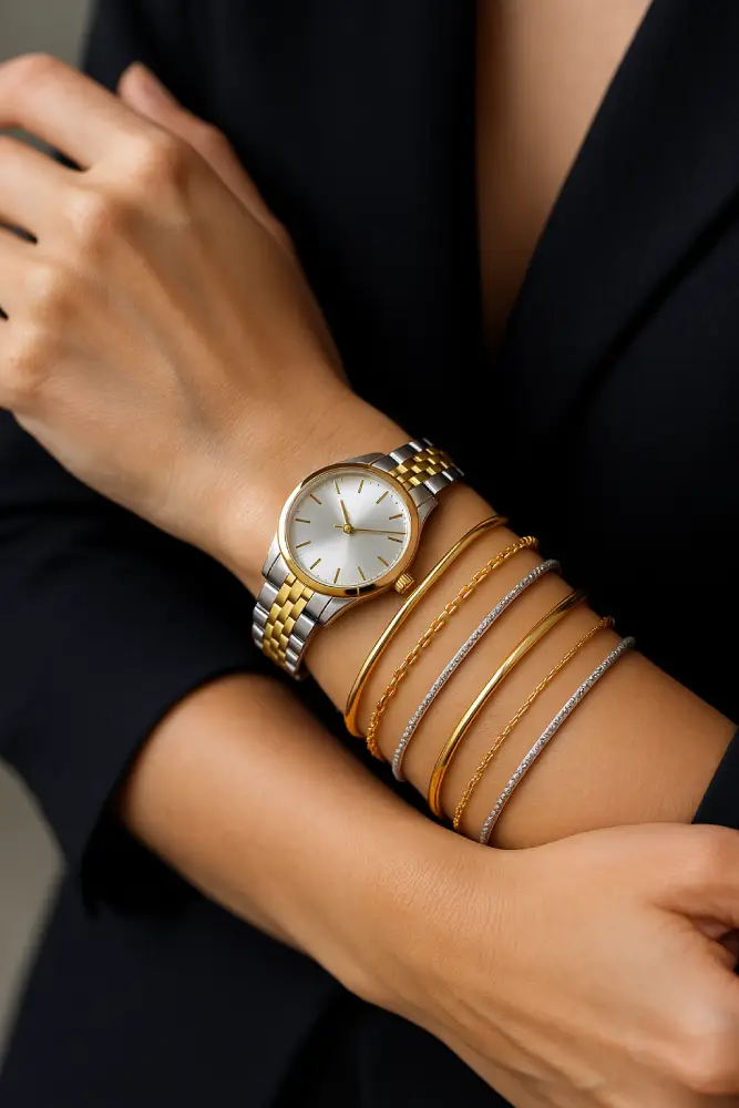 bracelets et montres en or et en argent