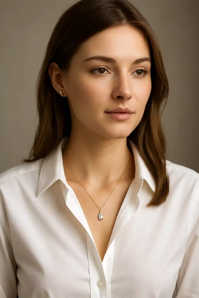 pendentif raffiné avec une chemise blanche
