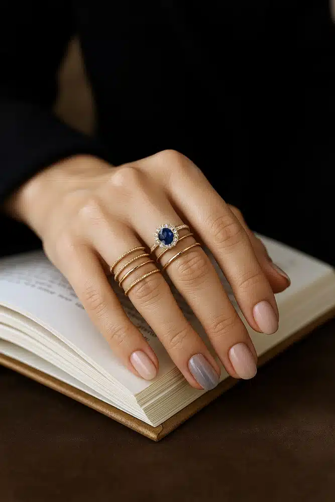 stacking bagues : Intégrer des pierres précieuses ou semi-précieuses