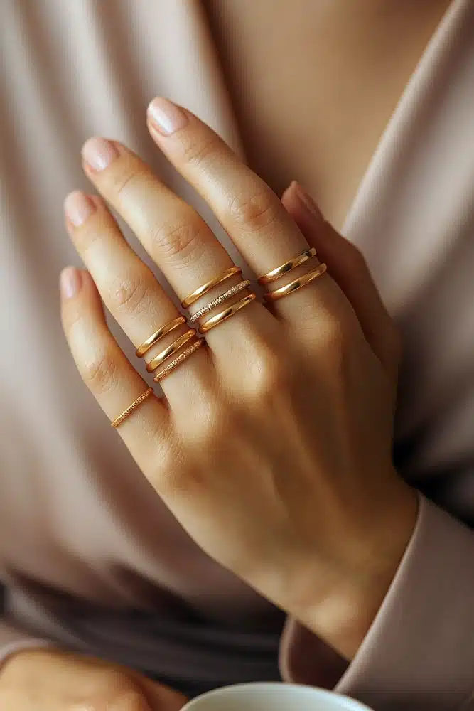 stacking tendance bagues en or